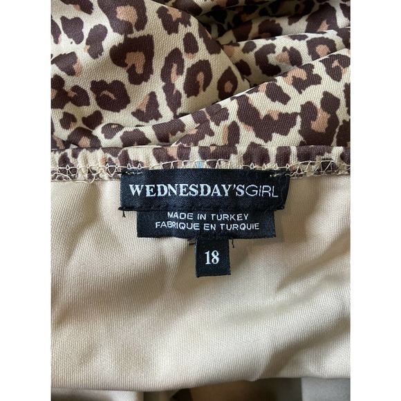 NWT Wednesdays Girl Tank Dress Size 18 Women’s Brown Cheetah Print - Picture 3 of 7